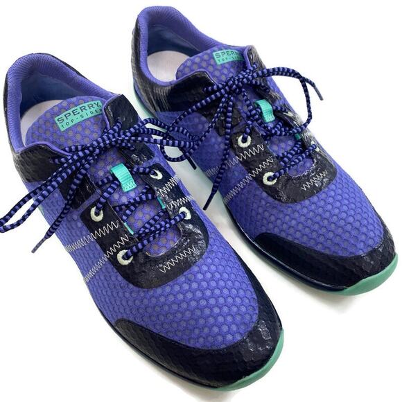 Sperry Top Sider PT Breeze Shoes Oxford Lace Up Black Iris Rare HTF Womens Sz 10 - Picture 2 of 12